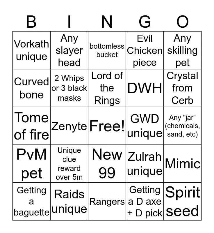 bingo board example 3