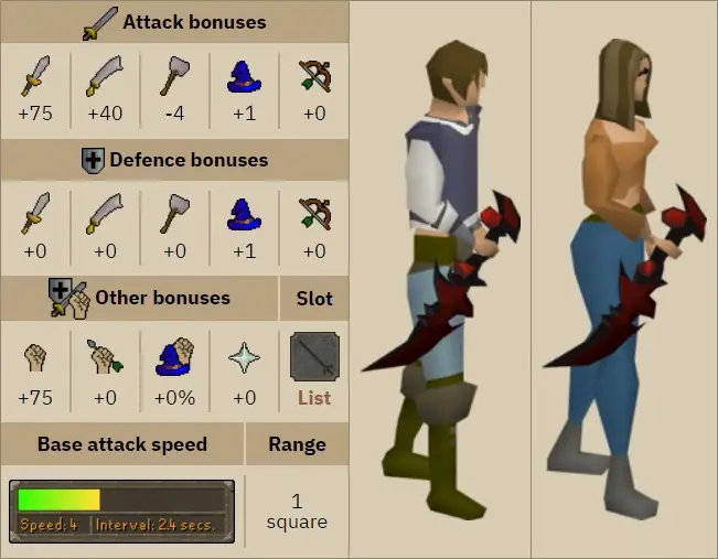 OSRS Best Stab Weapons Highest Stab Bonuses