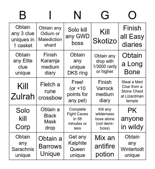 bingo board ideas example 2